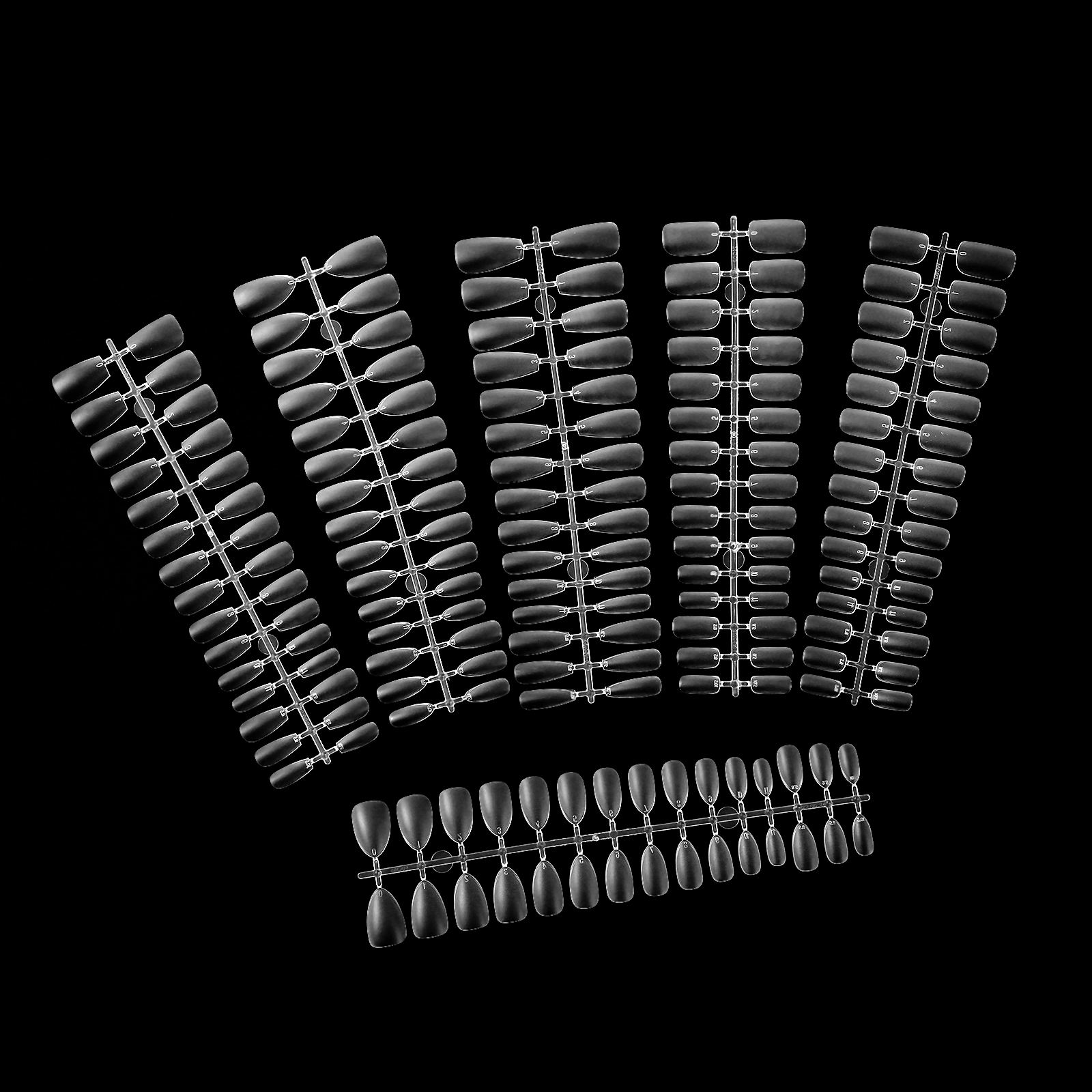 100pcs Artificial Fingernails Full Cover Nail Tips Soft Gel Press on Nails Full Cover Soft Gel Nail Tips