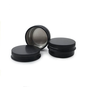 wholesale 5g 10g 20g 30g 60g 100g 120g 200g 250g matte black cosmetic wax balm candle jar aluminum tin box for tea storage