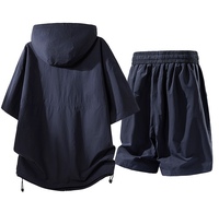Conjunto de Camiseta y Pantalones Cortos de Verano con Bloques de Color, de Secado Rápido y Sensación Fresca, con Protección UV para Actividades al Aire Libre