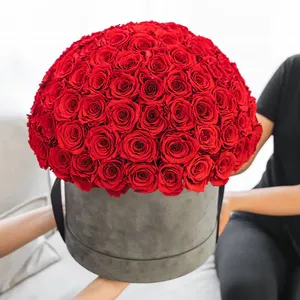 Wholesale Mother's Day Stabilized Infinity Eternal Rosas Box Forever Immortal Flower Preserved Roses In Luxury Mushroom Box