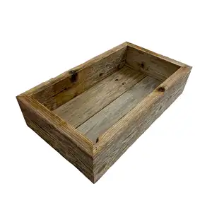 Home Decor Wood Organizer Storage Table Decor Centerpiece Toilet Top Storage Boxes Wood Flower Planter Small Rustic Wooden Box