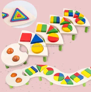 Heiß verkaufte Produkte Montessori Spielzeug Baby Early Education Five In One Shape Puzzle meist verkaufte Produkte