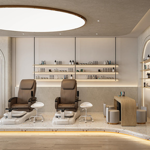 Bancone Reception di Lusso Personalizzato per Salone di <span class=keywords><strong>Bellezza</strong></span> con Illuminazione LED, Design d'Interni per Spa e Centro Estetico - Product Image 4