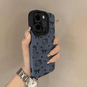 Retro pelliccia cartone animato Cat fiocco semplice per Apple 16Promax custodia del telefono 14 nuova Iphone15 custodia per telefono <span class=keywords><strong>Iphone</strong></span> <span class=keywords><strong>11</strong></span> custodia per telefono cellulare - Product Image 2