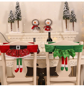 3 Colors Elf Girl Skirt Belt Buckle Decorative <b>Chair</b> Slipcovers Home Ornaments Christmas <b>Dining</b> <b>Chair</b> <b>Covers</b> Decorative Bows - Product Image 3