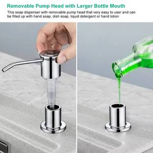 ที่จ่ายสบู่ล้างจานแบบติดตั้งบนเคาน์เตอร์ทรงสี่เหลี่ยม ผลิตจากโครเมียม - Product Image 6