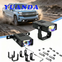 Projecteur LED de calandre de voiture, mini projecteur laser, lampe de conduite, lentille bicolore, 12V, phare universel de rechange