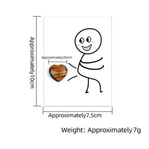 Vente en gros de cartes de guérison 20mm love pierre d'agate en cristal naturel en forme de coeur carte amusante créative écologique pour la Saint-Valentin - Product Image 3