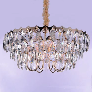 Hangende hanglampen hotel woonkamer moderne armaturen luxe heldere led kristallen bladvormige kroonluchter - Product Image 6