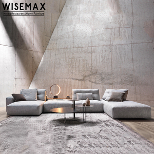 MUEBLES WISEMAX Sofá de Estilo Industrial Minimalista Italiano para Penthouse, Sofá de Madera Maciza para Villa - Product Image 1