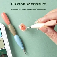Ensemble de stylos à points pour nail art 5-en-1 à double tête, manche acrylique coloré, outils de pointillage de 0,5 à 4,5 mm pour manucure DIY