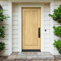 Porte d'entrée en panneau de bois massif, design moderne, pour les exigences de construction de maisons personnalisées