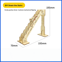 Kit de Modélisme Automatique en Bois DIY pour Escalier, Jouet Éducatif STEM à Gravité pour Projets Scolaires et Activités en Classe (Boîte Couleur)