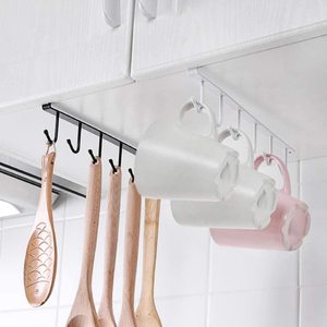 <span class=keywords><strong>Colgador</strong></span> de metal para taza de café, organizador de almacenamiento, soporte para <span class=keywords><strong>tazas</strong></span>, debajo del armario, 6 ganchos - Product Image 6