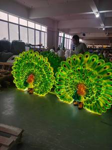 Customized Ip65 3d Peacock Led Neon <b>Light</b> Transparent Resin Fiberglass Structure <b>For</b> Outdoor Lawn Park Use <b>For</b> Lighting - Product Image 1