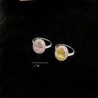 Bague de mariage pour femme en zircon œuf de pigeon, style européen et américain, luxe, design ouvert simple, en cuivre électroplaqué, bijoux de mode