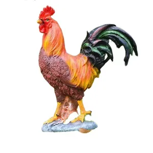 Resin creative rooster arts and crafts fortune garden statue
