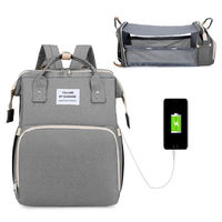 Sac à dos multifonctionnel pliable pour maman, sac à couches et sac à langer avec berceau et sac à main