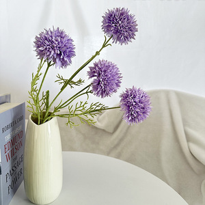 Meiyu Craft Flowers Composition florale artificielle en soie pour mariage et décoration intérieure, Boule d'oignon à 4 têtes - Product Image 2