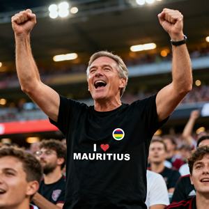 J'aime le t-shirt drapeau imprimé de l'île <span class=keywords><strong>Maurice</strong></span> avec plusieurs tailles au choix, adapté aux vêtements de <span class=keywords><strong>vacances</strong></span> et aux activités de plein air - Product Image 4