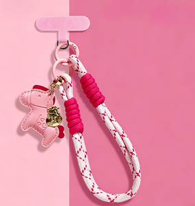 Cordon court tressé à la main en polyester avec crochet, motif poupée cheval, pour DIY, étui de téléphone portable, sac à dos et dragonne de poignet - Product Image 2