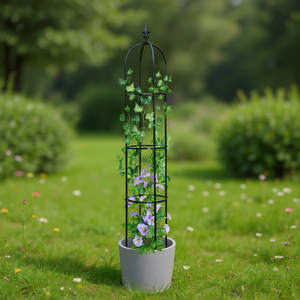 Soporte de metal negro para plantas, 64.2 pulgadas, ligero, con revestimiento, torre de jardín para patios traseros, estilo clásico - Product Image 2