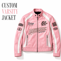 Blouson de course en cuir personnalisé pour homme, blouson de motard, blocs de couleur, col montant, broderie de patchs et badges personnalisés, OEM pour le streetwear