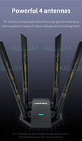 Adaptador Wifi de Doble Banda Comfast, 1300Mbps, Tarjeta de Red USB con Antena para PC
