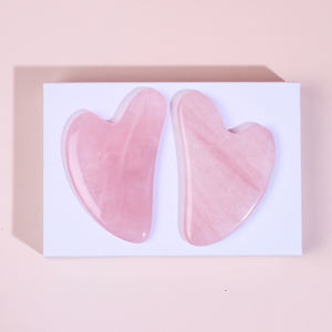 Quartz Rose Naturel Gua Sha Visage Soins de La Peau Outil De Beauté Cristal Rose Pierre De Jade Guacha Conseil Logo Personnalisé Visage <span class=keywords><strong>Guasha</strong></span> Masseur - Product Image 2