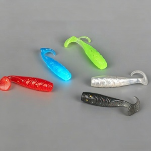 50 leurres souples en PVC en forme <span class=keywords><strong>de</strong></span> vague avec queue en T, appâts micro pour <span class=keywords><strong>la</strong></span> pêche, attractifs pour <span class=keywords><strong>la</strong></span> carpe, le bar et le poisson mandarin - Product Image 3