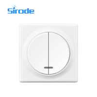 Interrupteurs et prises électriques muraux Sirode série 9211, standard européen, couleur blanche moderne, 2 gangues, 1 voie, pour la maison