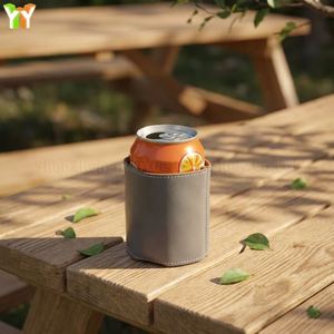 Quick Shipping Durable Promotional <b>Beer</b> Bottle Holder Camping Pu Leather Waterproof Drinks Can Cover Summer Wine Welcome Gifts - Product Image 4