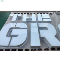 Grandes lettres murales 3D en acier inoxydable avec éclairage LED, personnalisables sur le devant et le dos, couleurs personnalisables pour la décoration des entreprises et des hôpitaux