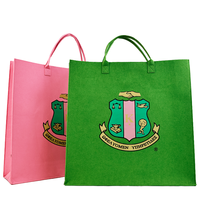 Sac fourre-tout en feutre imprimé personnalisé, sac à main réutilisable en tissu pour cadeau de sororité, shopping, usage quotidien et voyage