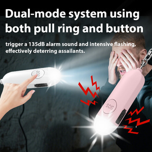 Alarme de sécurité personnelle compacte 130 dB, sirène puissante rechargeable par USB, porte-clés anti-perte, dispositif d'alerte SOS pour les voyages - Product Image 5