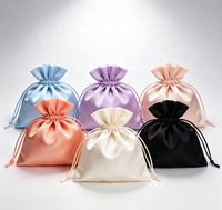 Sacs en satin à cordon personnalisés avec logo, sacs de Noël, emballage cadeau pour bijoux, sacs de rangement en satin à cordon