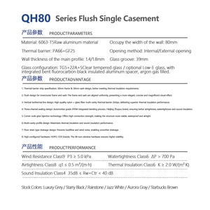 Puerta de Aluminio Clásica Serie 80, de Una Sola Hoja, con Aislamiento Térmico, para Interiores |   Vidrio con Doble Reducción de Ruido, Resistente al Viento y con Aislamiento Térmico - Product Image 6