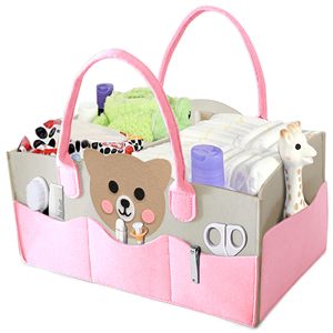 Organisateur de couches pour bébé en feutre personnalisé, panier de rangement portable pour couches et lingettes - Product Image 1
