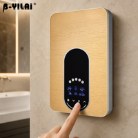 Chauffe-eau électrique instantané B-YILAI couleur or champagne brossé 8800W, vertical, sans réservoir, douche intelligente pour salle de bain de luxe