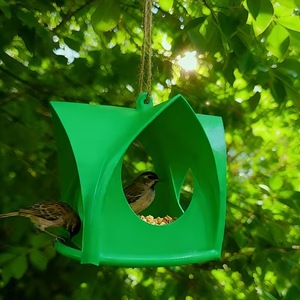 3D Printed Outdoor Hanging <b>Bird</b> Feeder White Plastic Durable Design For Pet <b>Birds</b> Rounded Shape With Drainage Hole - Product Image 4