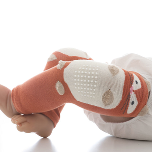 Printemps et automne nouveau bébé sur le genou chaussettes dessin animé renard colle Long Tube ramper genouillères - Product Image 3