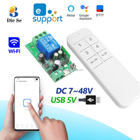Système de maison intelligente EweLink, interrupteur intelligent DC 48V USB 5V, portée 10-50m, 10A, commande vocale, compatible avec Alexa et Google Home