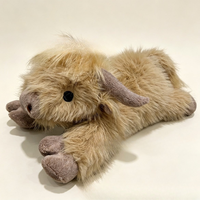Peluche Vache des Highlands Chauffante en Gros, Animal en Peluche à Poils Longs, Jouet Vache Écossaise, Cadeau en Stock, OEM ODM