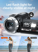 4K 超高清 48MP 18 倍变焦 3.0 英寸触摸屏 HDMI 外置麦克风 红外夜视专业 YouTube 直播摄像机