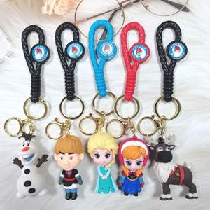 Porte-clés en PVC souple de dessin animé Princesse Frozen, décoration pour sac ou clé de voiture, dragonne en plastique, collection de porte-clés - Product Image 2
