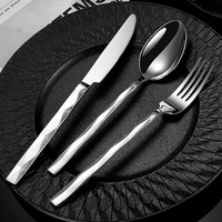Ensemble de couverts de mariage durables en acier inoxydable à motif losanges 410, vaisselle occidentale haut de gamme, luxe léger, vintage, finition miroir