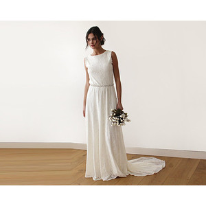 Abito in pizzo senza maniche e senza schienale con strascico # 1180 - Product Image 1