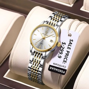 Drioshipping Luxury Diamond Leather Strap Wristwatch for Women Rotating Quartz Starry Dial Fashion Lady <b>Watch</b> Stainless Steel - Product Image 1