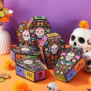 12 Cajas <span class=keywords><strong>de</strong></span> Ataúd para el Día <span class=keywords><strong>de</strong></span> los <span class=keywords><strong>Muertos</strong></span>, Cajas <span class=keywords><strong>de</strong></span> Dulces con Diseño <span class=keywords><strong>de</strong></span> Calavera, Cajas Desechables para Aperitivos para Fiestas Mexicanas - Product Image 3