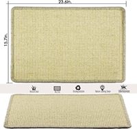Tapis à gratter pour chat Ziyi, écologique, durable, antidérapant, 100% sisal naturel, avec adhésif pour sol et mur, 23,6 x 15,7 pouces